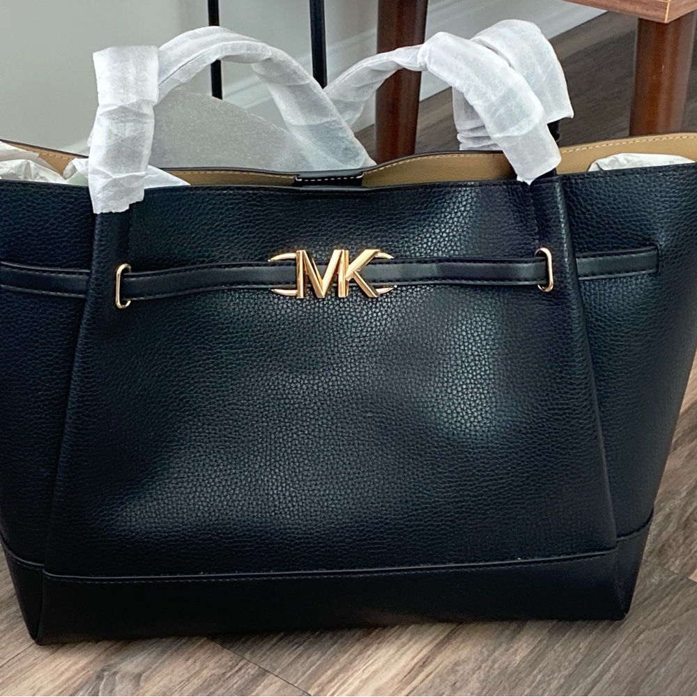 Michael Kors Black Tote with Gold Logo